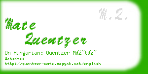 mate quentzer business card